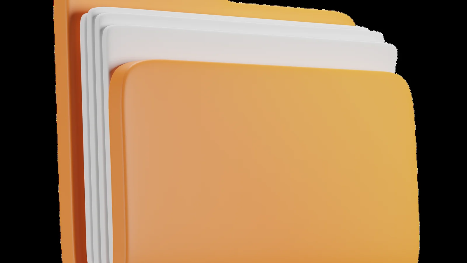 A stylized 3-D orange folder icon on a plain background, representing a file connector.
